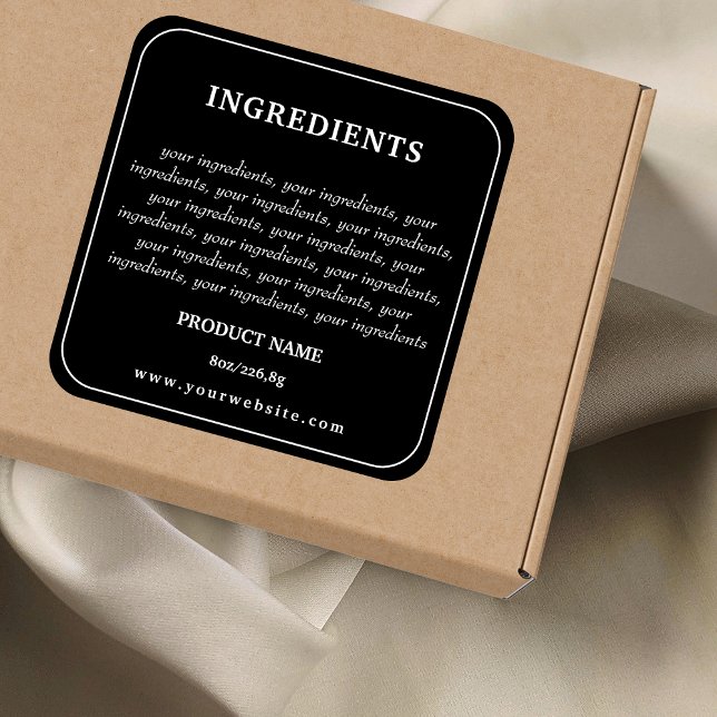 Ingrédients Étiquette de produit (Créateur téléchargé)