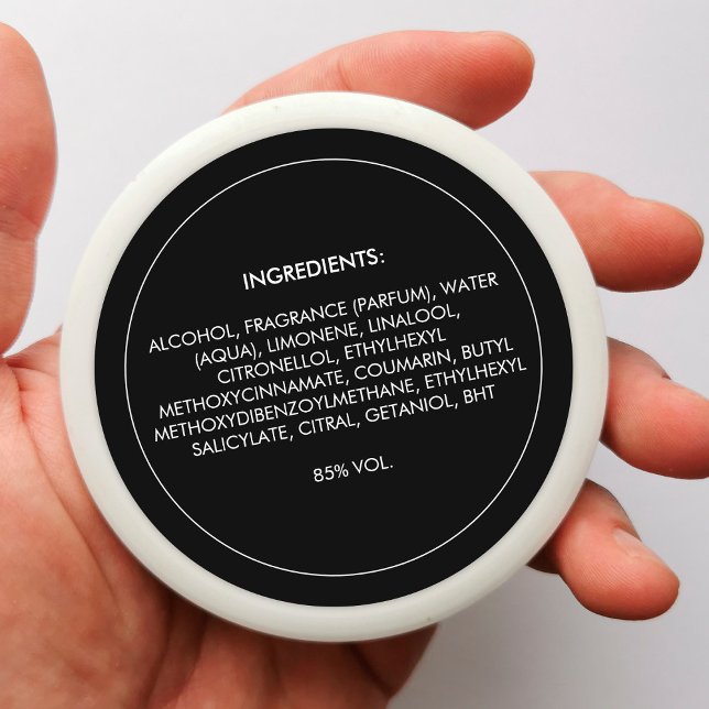 Ingrédients Étiquette de produit Sticker noir (Créateur téléchargé)