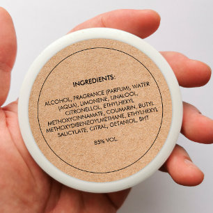 Ingrédients Stickers Étiquette produit