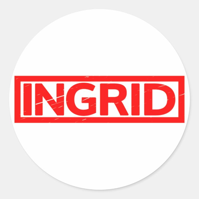 Ingrid-Briefmarke Runder Aufkleber (Vorderseite)