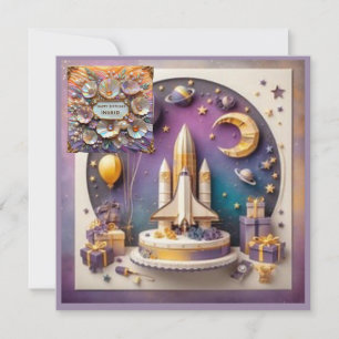 INGRID ~ Geburtstagskarte ~ Space Rocket ~
