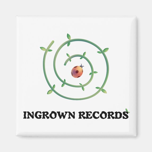 Ingrown Records Ladybug Magnet Carré (Devant)