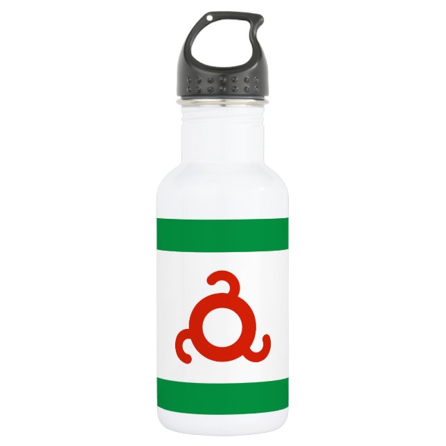 Ingushetia-Flagge Edelstahlflasche (Vorderseite)