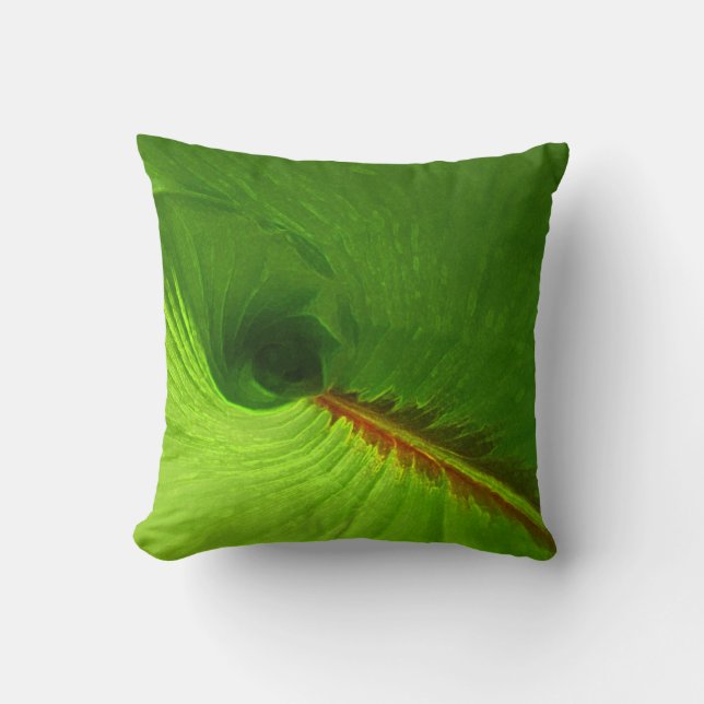 Ingwer-Blatt-abstraktes Akzent-Kissen Kissen (Vorderseite)