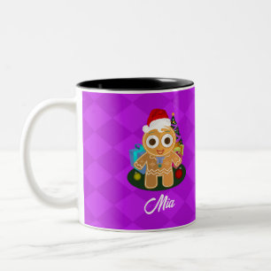 Ingwer Brot Mann Lila auf Lila Diamant Zweifarbige Tasse