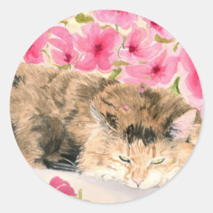 Ingwer die Katzen-Aufkleber Runder Aufkleber