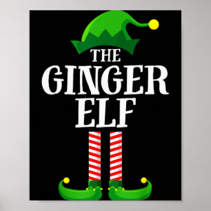 Ingwer-Elf-Passende Familien-Gruppen-Weihnachtsfei Poster