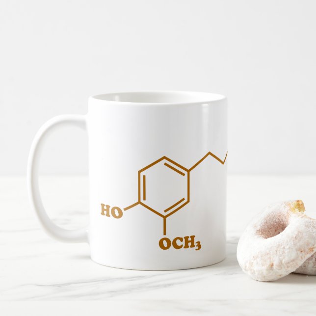 Ingwer Gingerol Molekül-chemische Formel Kaffeetasse (Mit Donut)