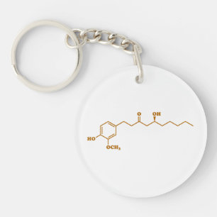 Ingwer Gingerol Molekül-chemische Formel Schlüsselanhänger