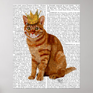 Ingwer-Katze mit der Krone voll Poster