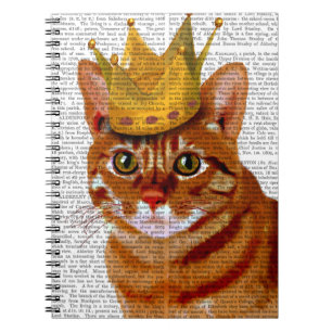 Ingwer-Katze mit Krone Portrai Notizblock