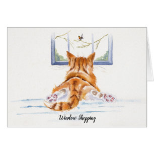 Ingwer-Katzen-Fenster-Einkaufen