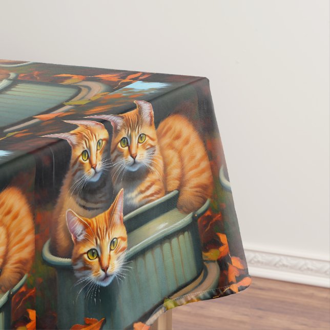 Ingwer Katzen in einem Töpfchen-Pflanze-Inhaber, T Tischdecke (Beispiel)