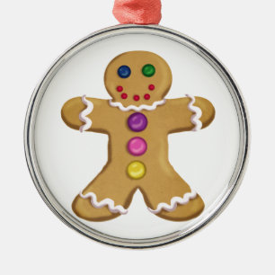 Ingwer-Mann Silbernes Ornament