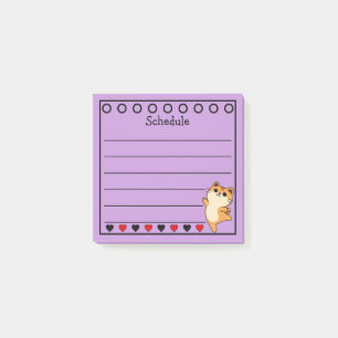 Ingwer Orange Katze Zeitplan Flieder Post-it Klebezettel