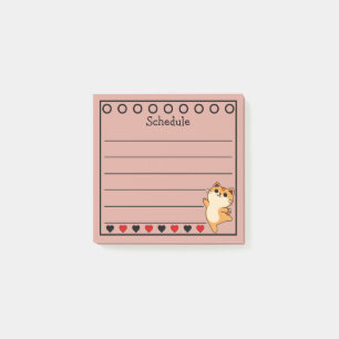 Ingwer Orange Katze Zeitplan Pink Post-it Klebezettel