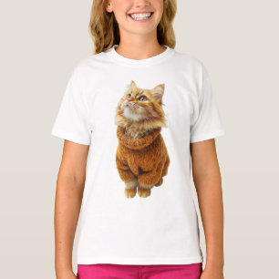 Ingwer-Pullover-Katzen-Illustration Kinder T-Shirt