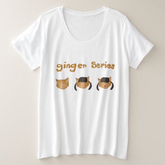 Ingwer-Serie Große Größe T-Shirt (Design vorne)