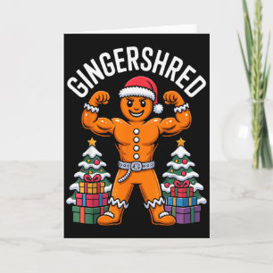 Ingwer-Shred Muskulöser Lebkuchen-Weihnachts-Gym-H Karte