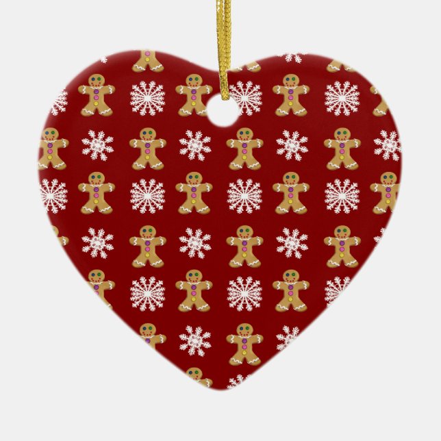 Ingwer und Schnee Keramik Ornament (Vorne)