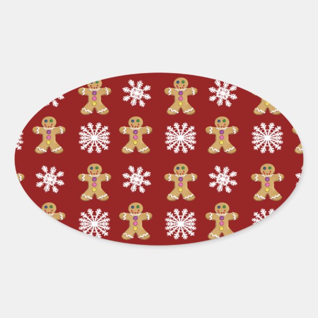 Ingwer und Snow Ovaler Aufkleber (Vorderseite)