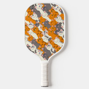 Ingwer weiß schwarze Katze Diagonales Muster Pickleball Schläger
