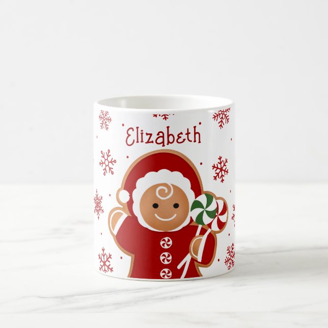 Ingwerbrot-Mädchen mit Pfefferminz-Lutscher Kaffeetasse (Mittel)