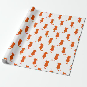 Ingwerkatze Abgeschieden auf dem White Polka Dot M Geschenkpapier