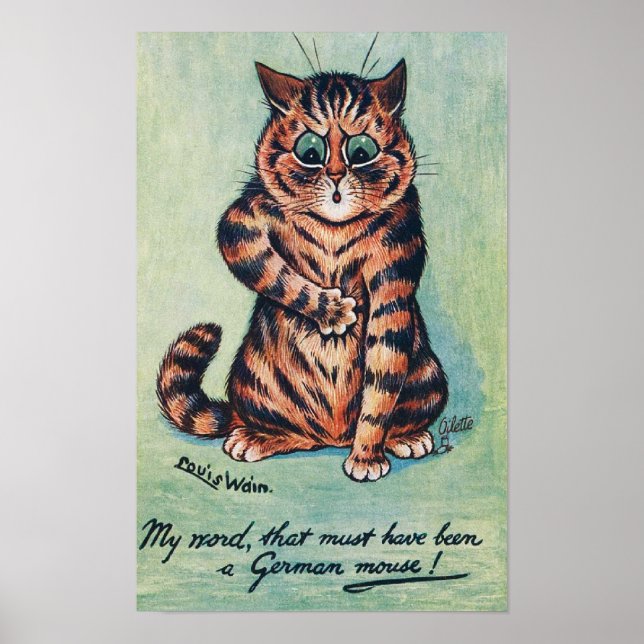 Ingwerkatze, Louis Wain Poster (Vorne)