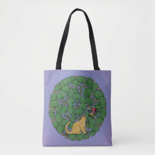 Ingwerkatze schaut auf einen Schmetterling Tasche