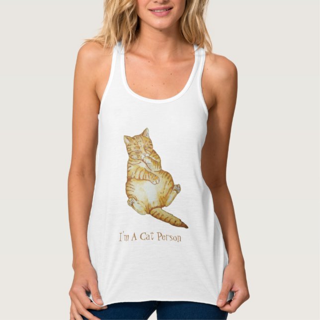 Ingwerkatze schläft niedliches Kätzchen mit Katzen Tank Top (Vorderseite)