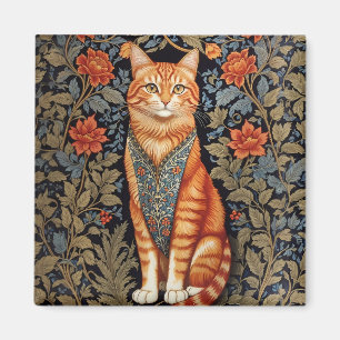 Ingwerkatze William Morris Inspiriert Floral Magnet
