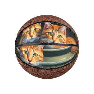Ingwerkatzen in einer Pflanze Mini Basketball