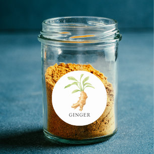 Ingwerkraut Wasserfarbe  Runder Aufkleber