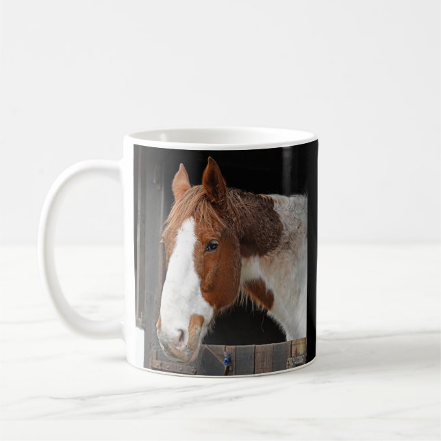 Ingwerpferd auf Bauernhof mit Name Kaffeetasse (Links)