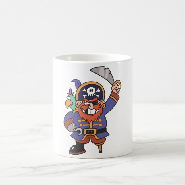 Ingwerpirat mit Papageien Kaffeetasse (Mittel)