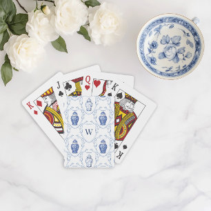Ingwertopf Blau-Weiße Chinoiserie Spielkarten