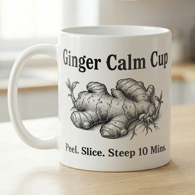 Ingwerwurzel-Tee-Zubereitungsschritte Kunst Kaffeetasse (Von Creator hochgeladen)