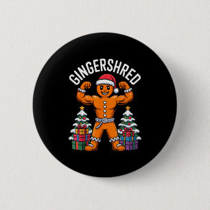 Ingwerzerkleinert Muskulöser Lebkuchen Weihnachten Button