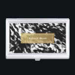 Inhaber der Gold Chic Business Card Schwarz-weiß & Visitenkarten Etui<br><div class="desc">Schwarz-weiß & Imitate Gold Chic Business Card Inhaber. Passende Visitenkarten verfügbar.</div>