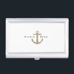Inhaber der Gold Glitzer Anchor Nautical Business  Visitenkarten Dose<br><div class="desc">Gold Glitzer Anchor Nautical Business Card Inhaber. Passen Sie den Text an oder verließ ihn leer.</div>