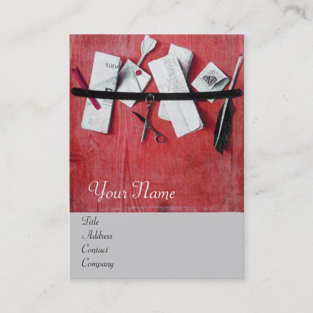 INHABER DES HOLZMONOGRAMM, rot, grau Visitenkarte (Vorderseite)