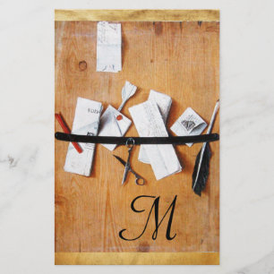 INHABER DES HOLZMONOGRAMM Schwarz-weiß Briefpapier