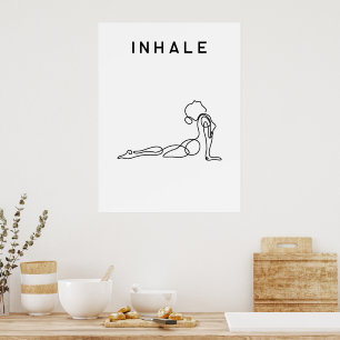 Inhale Exhale Atmen Yoga Pose Modernes Studio Poster
