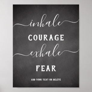 Inhale Exhale Black White Inspiration Poster