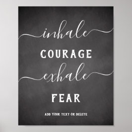 Inhale Exhale Black White Inspirational Poster