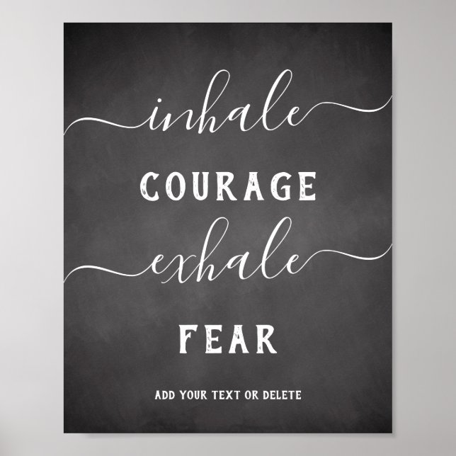 Inhale Exhale Black White Inspirational Poster (Vorne)