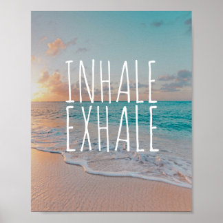Inhale Exhale Caribbean Beach Paradise Poster