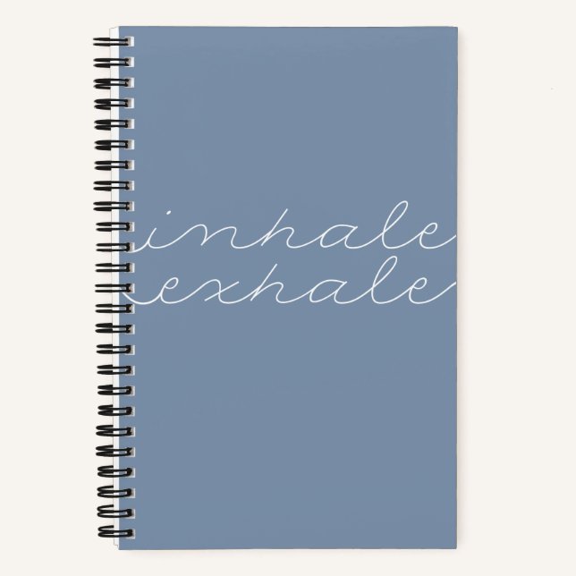 "Inhale Exhale" Sea Blue Mindfulness Journal Notizbuch (Vorderseite)