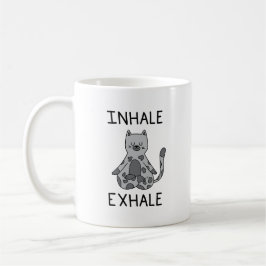 Inhale Exhale Yoga Cat Kaffeetasse